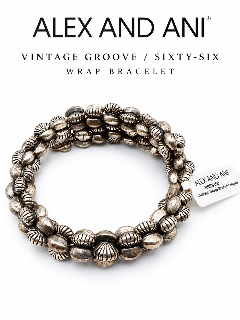 Alex and Ani Vintage Groove Sixty-Six Multi Strand Wrap Bracelet NWT Adjustable